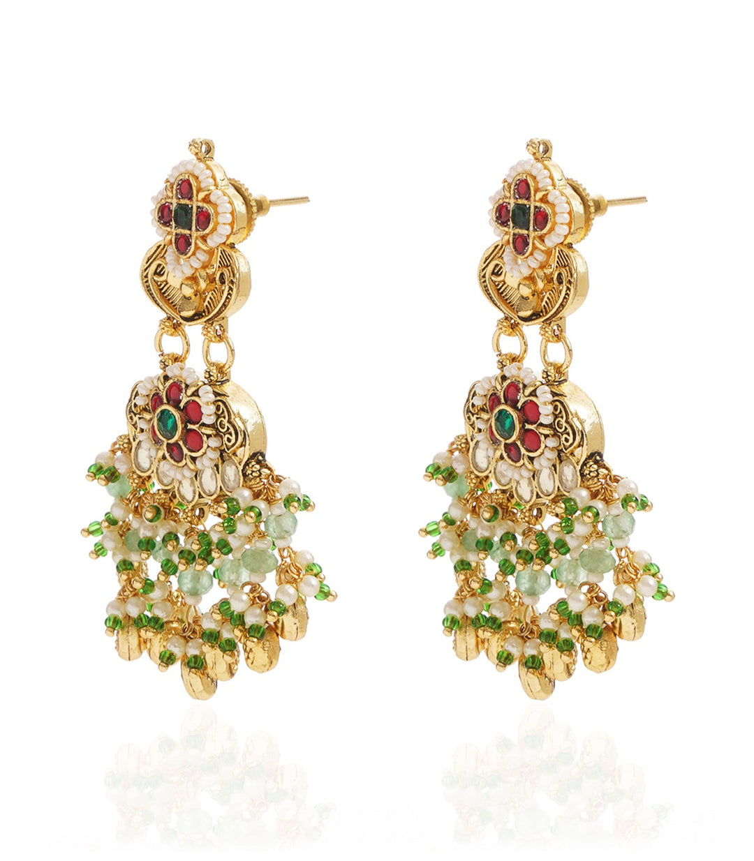 LATA RED & GREEN KUNDAN NECKLACE SET