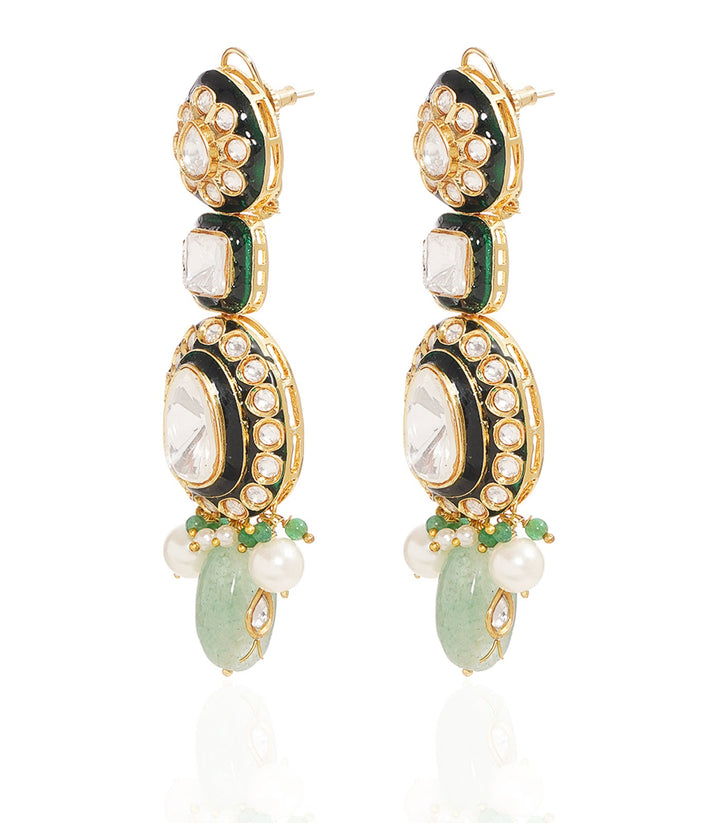 VRINDA GREEN POLKI NECKLACE SET