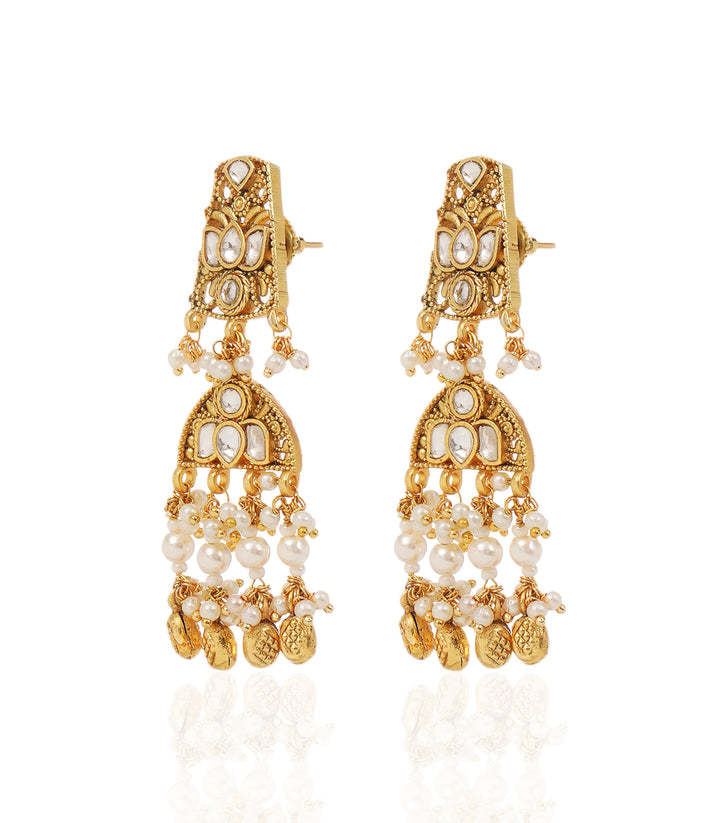 ZALAK WHITE KUNDAN NECKLACE SET