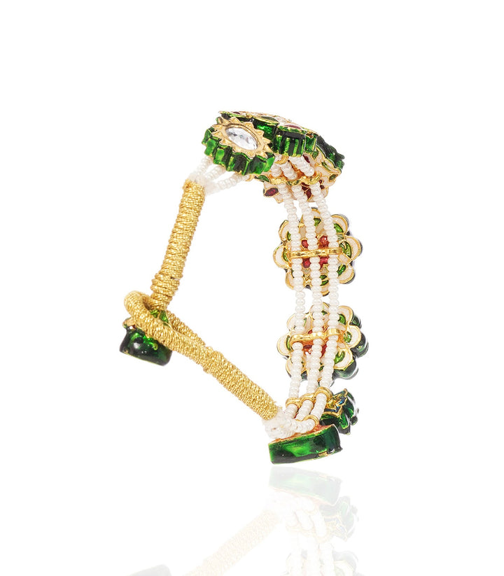 AASHI GREEN KUNDAN BRACELET