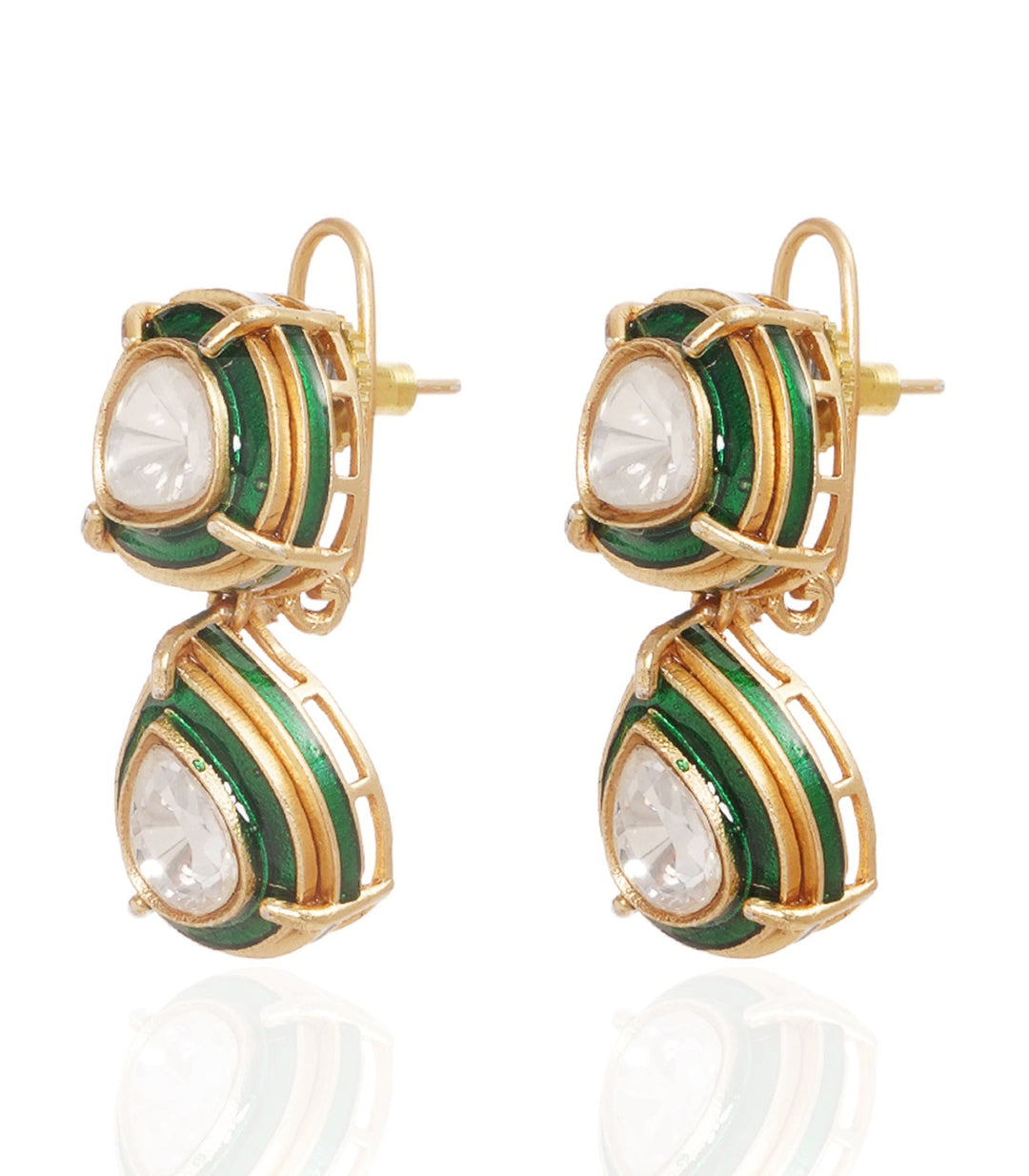 JANVI GREEN POLKI LONG NECKLACE