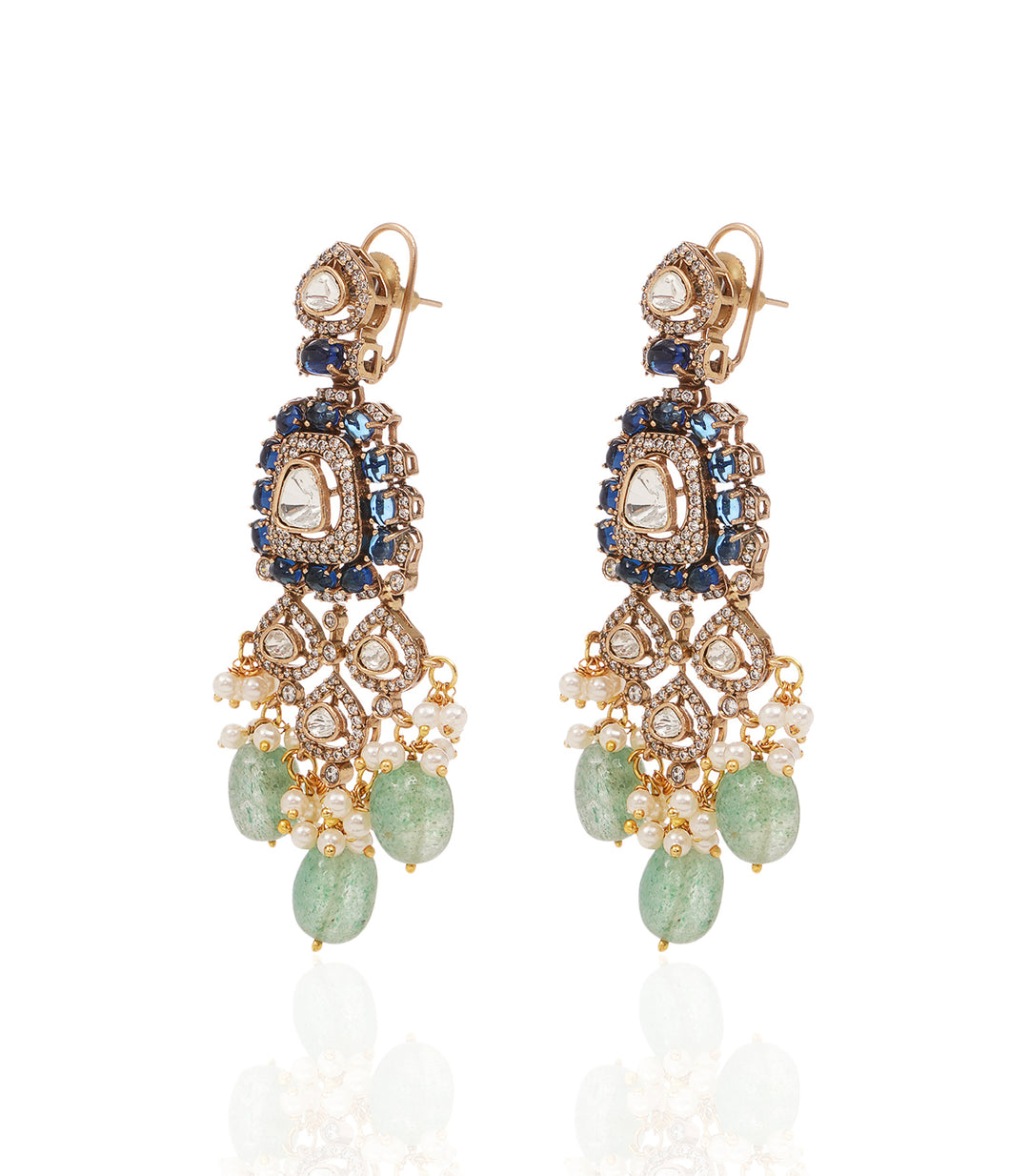 LEKHA BLUE POLKI NECKLACE SET