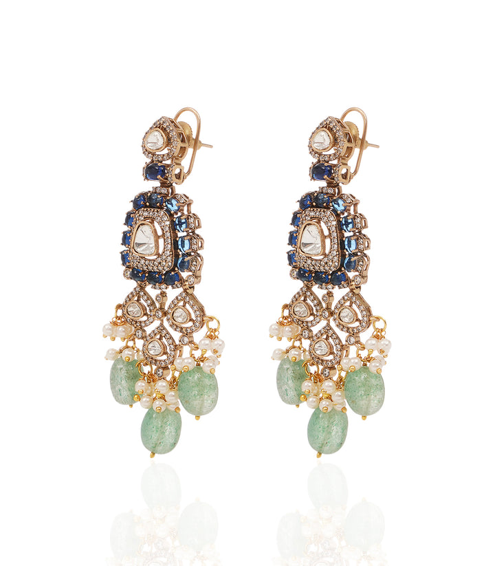 LEKHA BLUE POLKI NECKLACE SET