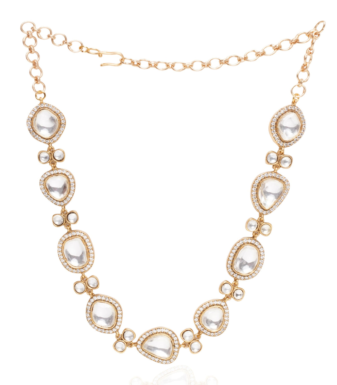 Prakruti Single Line Polki Necklace Set