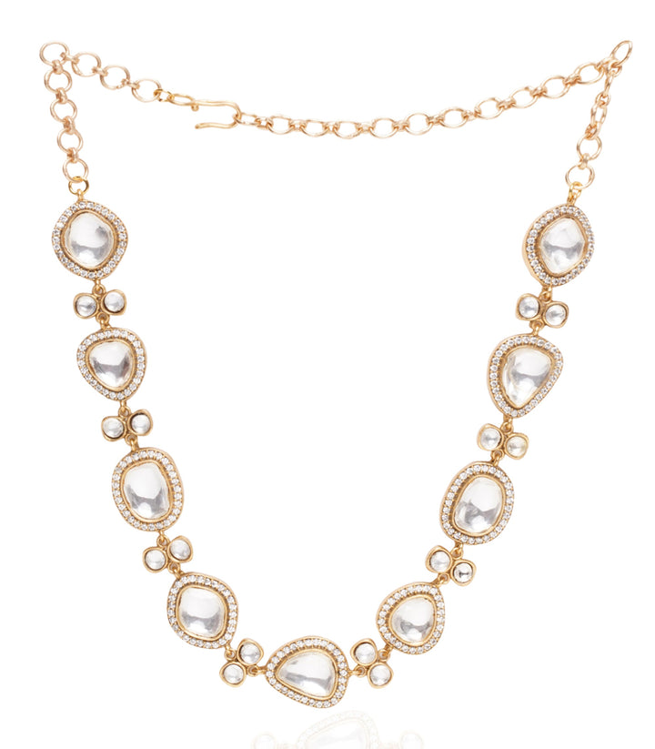 Prakruti Single Line Polki Necklace Set