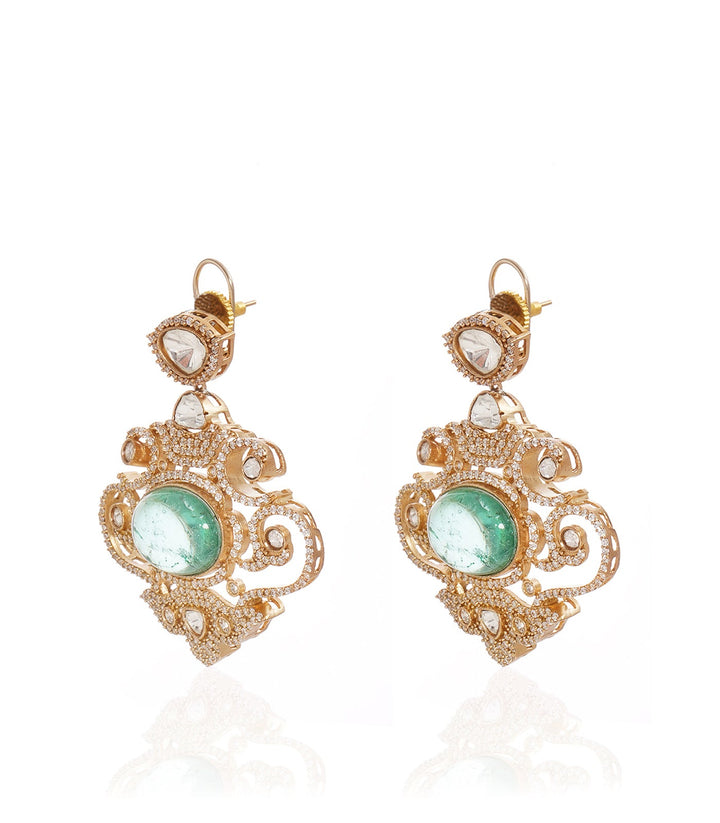PANKTI MINT POLKI LONG NECKLACE