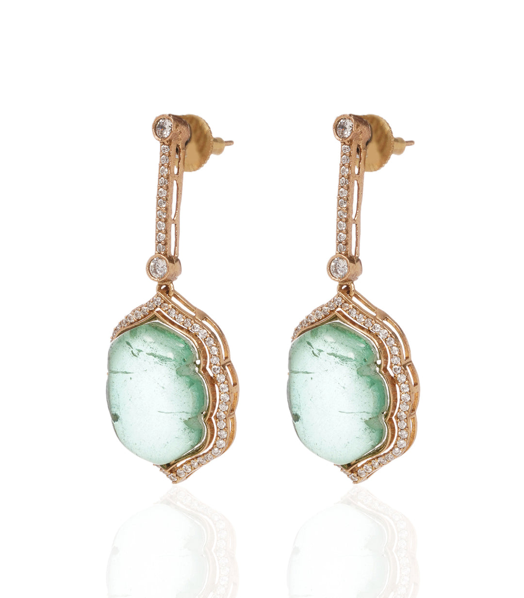 GAURIKA GREEN POLKI NECKLACE SET