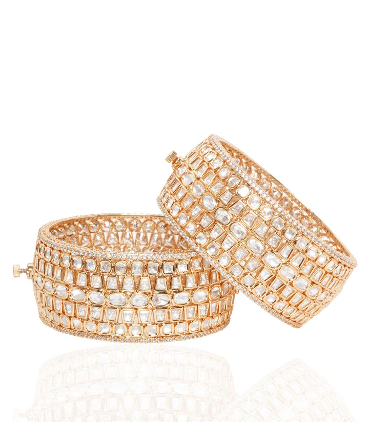 CHANDNI GOLD PLATED BIG SIZE KUNDAN BANGLES