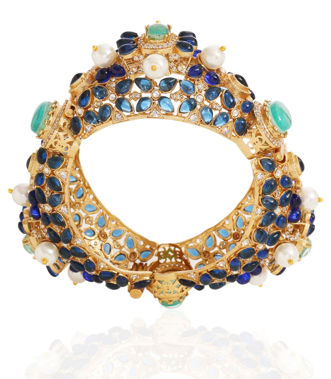 SHISTHI BLUE POLKI BANGLES