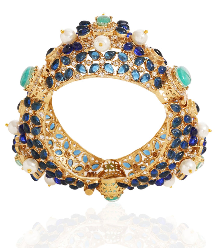 SHISTHI BLUE POLKI BANGLES