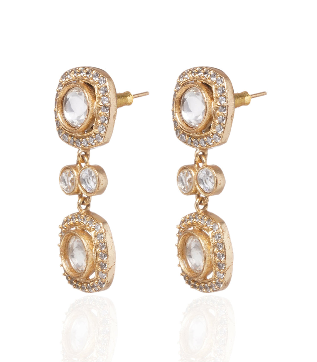 Kaushiki Two Line Polki Necklace Set