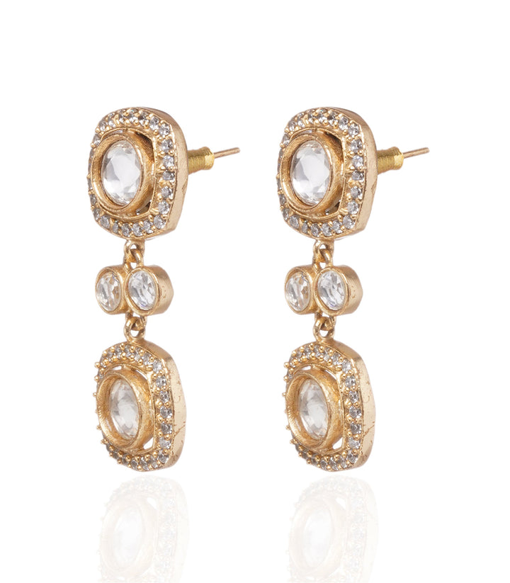 Kaushiki Two Line Polki Necklace Set