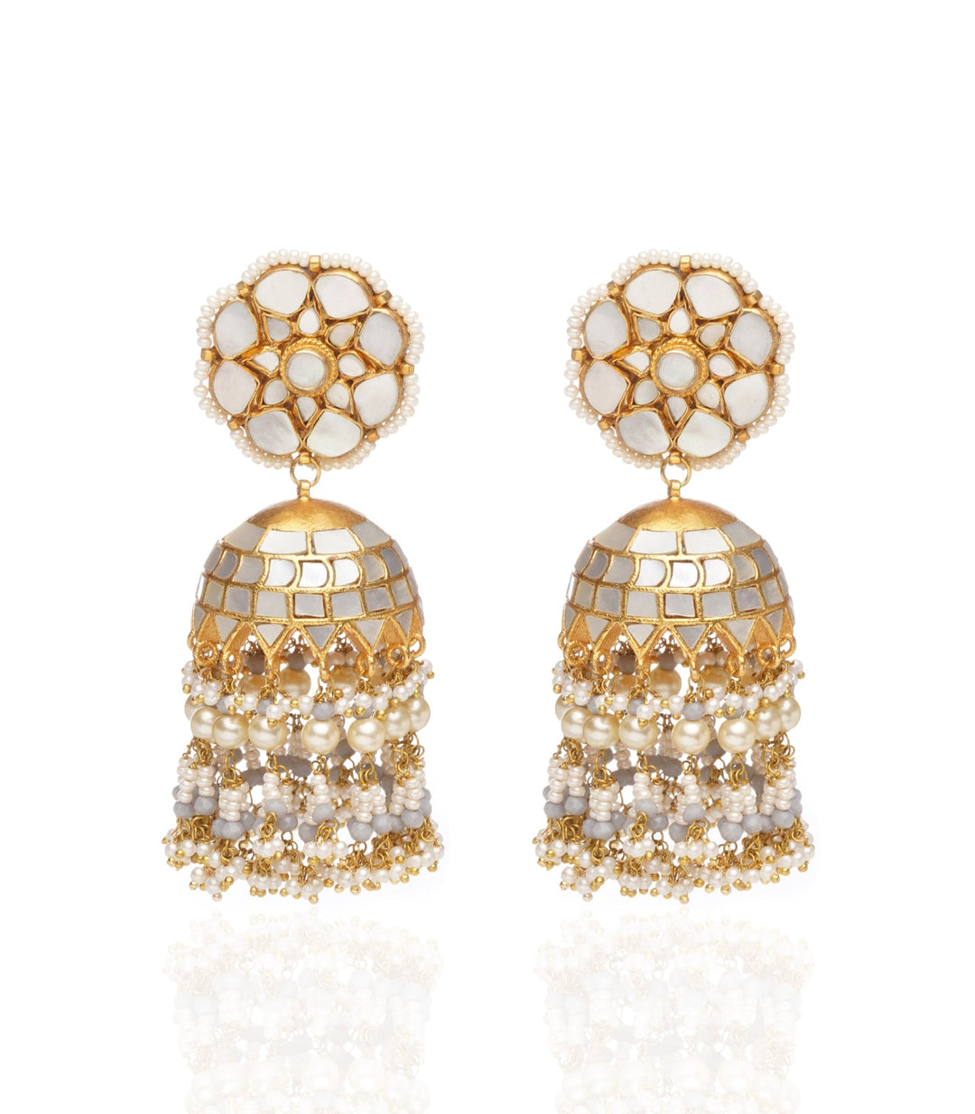 SADHVI MOTHER OF PEARL JHUMKA