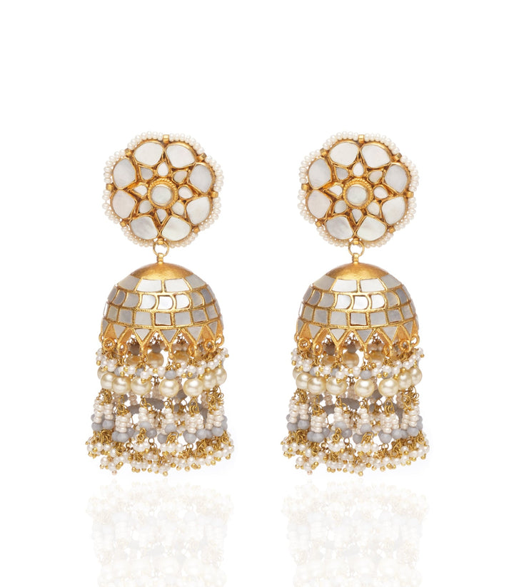 SADHVI MOTHER OF PEARL JHUMKA