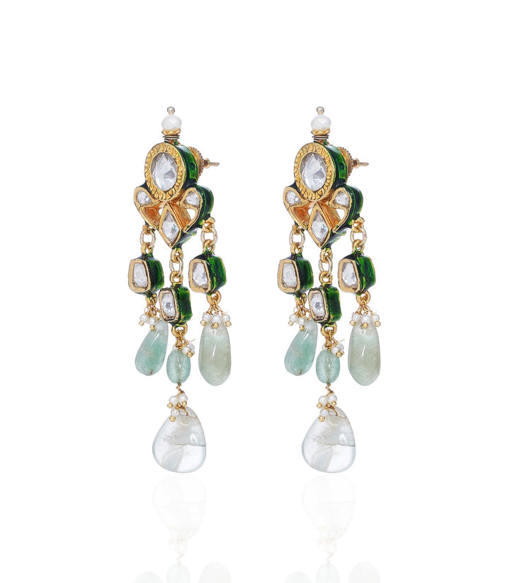 WAKEETA GREEN KUNDAN LONG NECKLACE