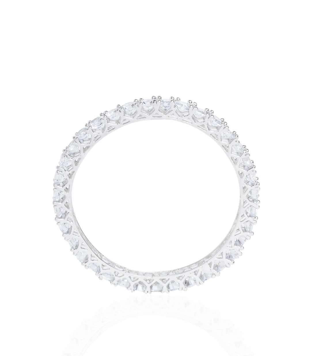 SILVER FINISH ZIRCON BANGLES