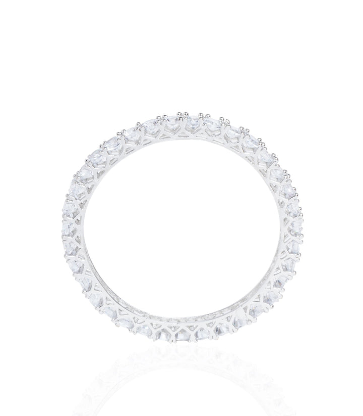 SILVER FINISH ZIRCON BANGLES