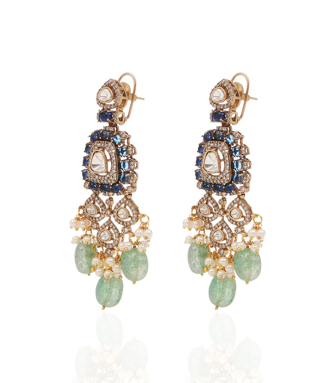 LEKHA BLUE POLKI NECKLACE SET