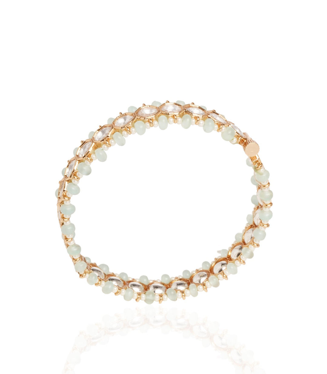 MAWYA MINT SINGLE LINE POLKI BANGLES