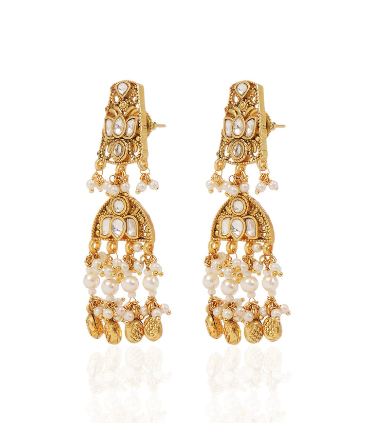 ZALAK WHITE KUNDAN NECKLACE SET