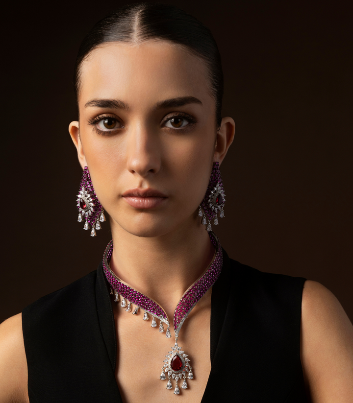 ZOE PURPLE ZIRCON NECKLACE SET