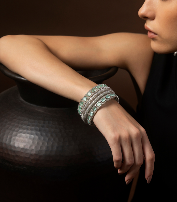AISHA MINT ZIRCON BANGLES
