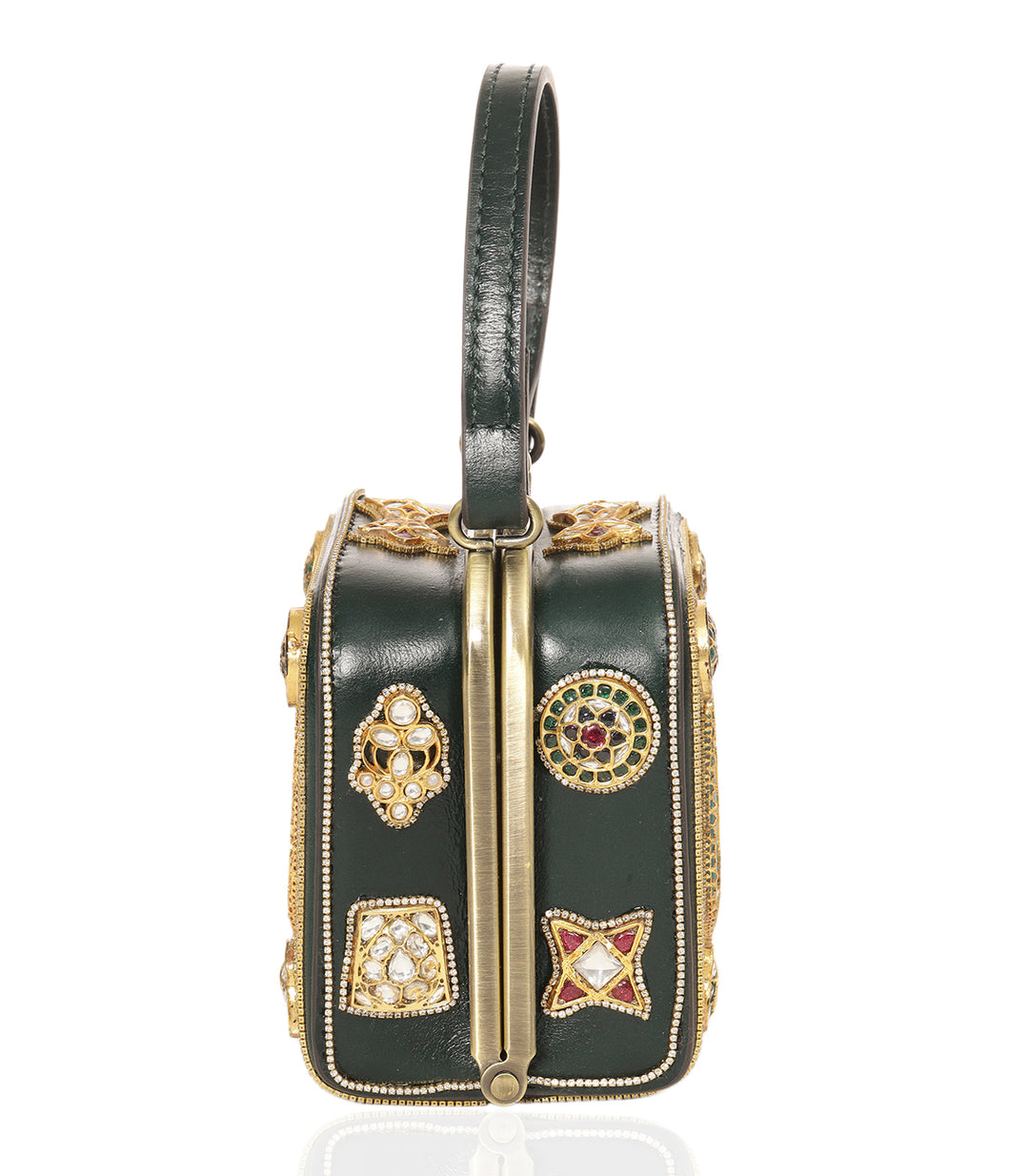 MISHIKA GREEN KUNDAN HAND BAG
