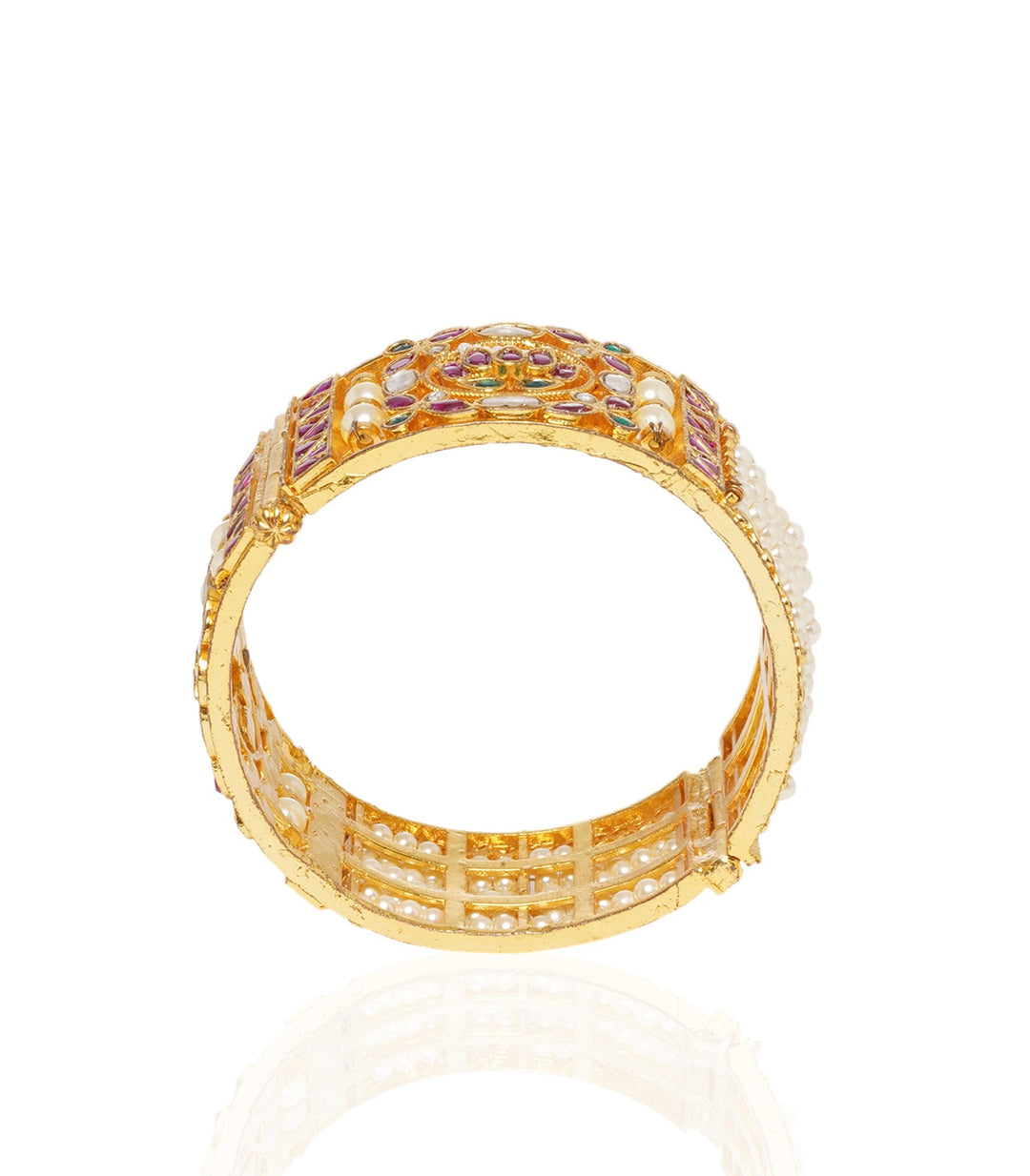 Chitrangada Red & Green  Kundan Bangles