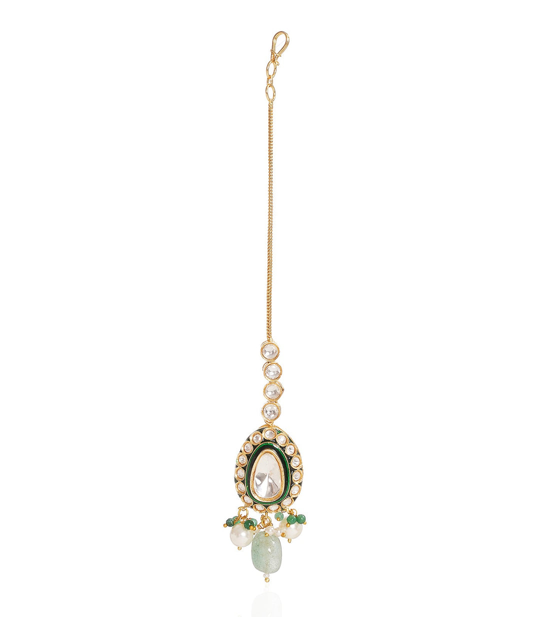 YASHI GREEN POLKI NECKLACE SET