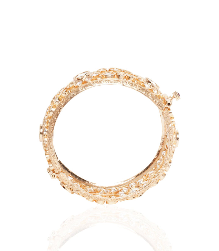 CHANDNI GOLD PLATED KUNDAN FLOWER BANGLES