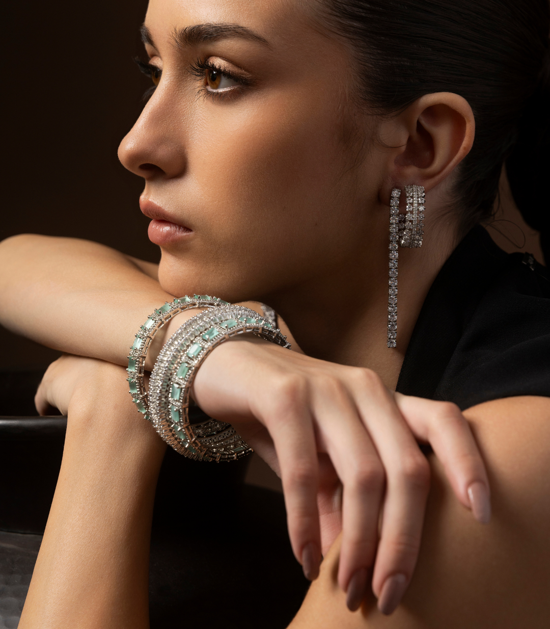 AISHA MINT ZIRCON BANGLES