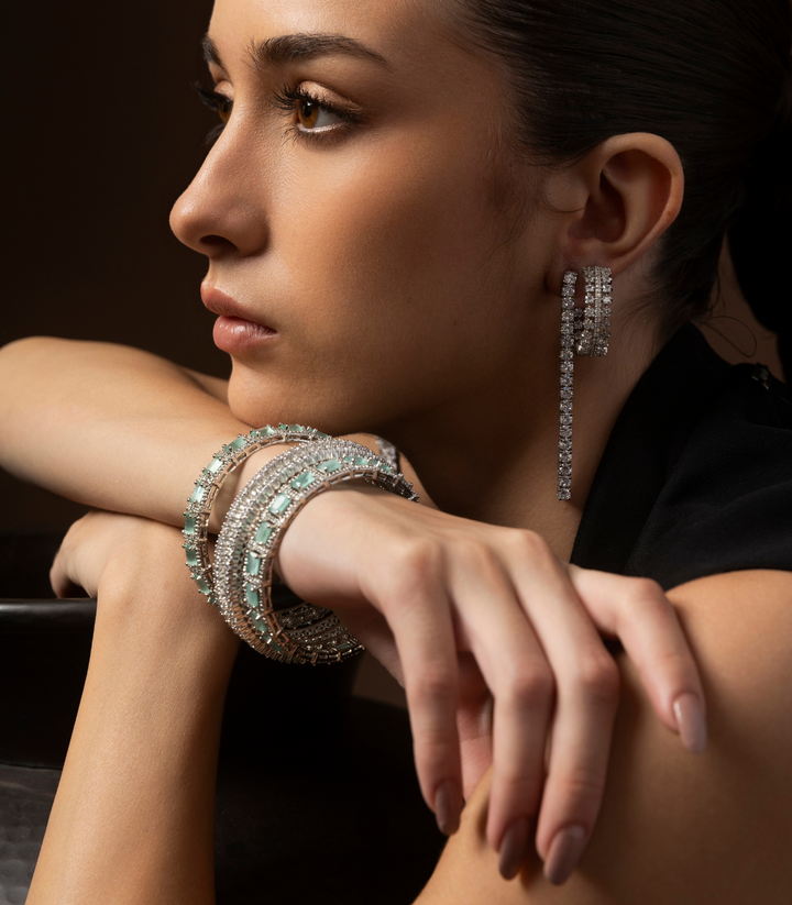 AISHA MINT ZIRCON BANGLES