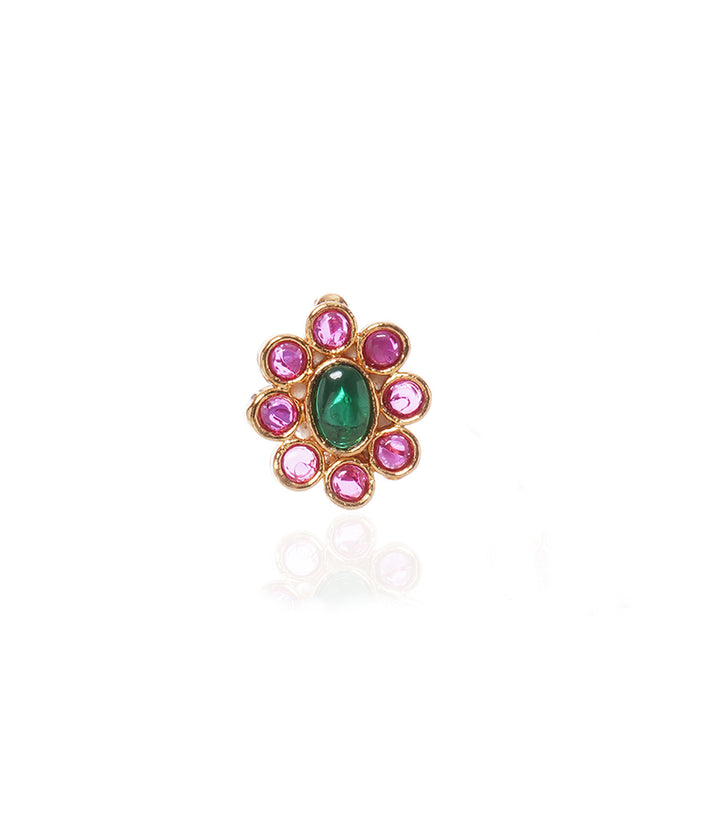 PRIYA  RUBY & GREEN NOSE RING
