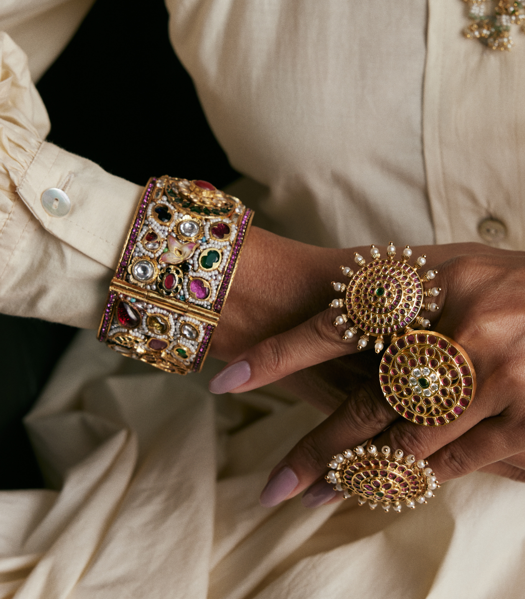 MAYURAKSHI NAVRATAN KUNDAN BANGLES