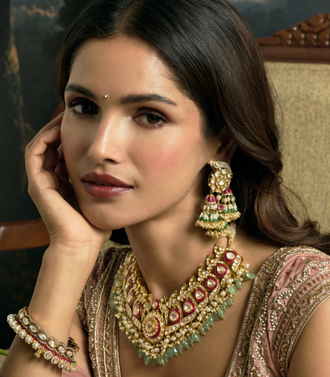 MAYUR GOLD PLATED MOISSANITE JHUMKA