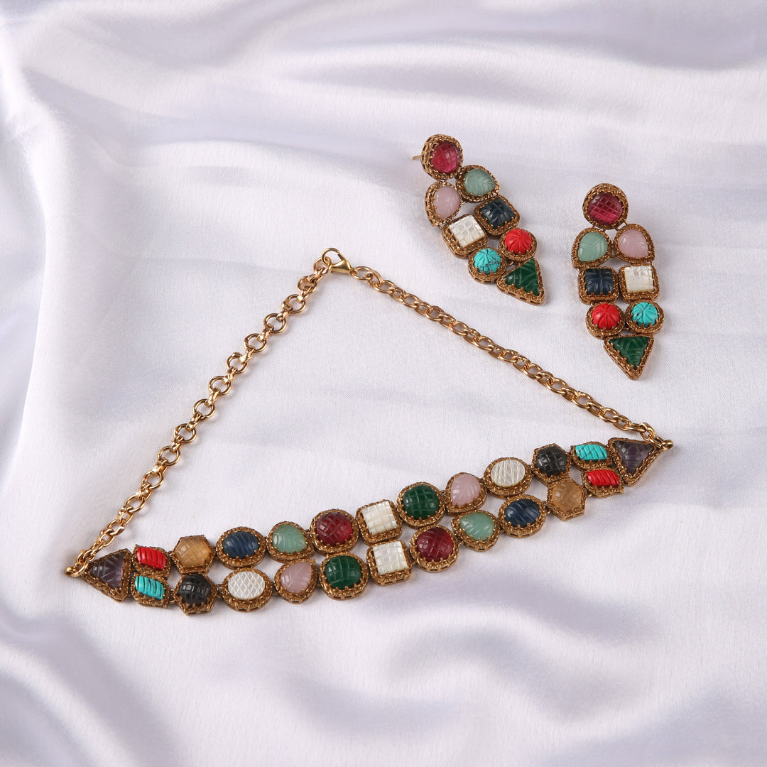 RAMHI NAVRATAN NECKLACE SET
