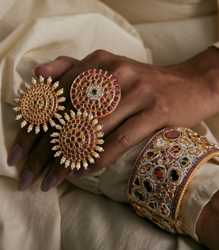 GANGA PINK KUNDAN RING