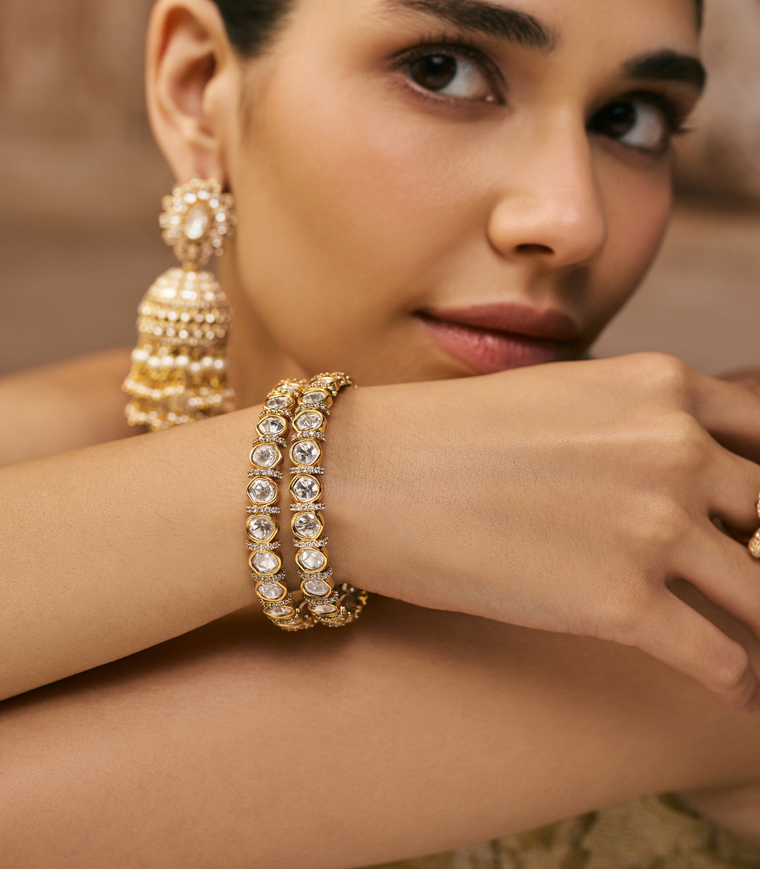 DEVIKA ANTIQUE FINISH POLKI BANGLES