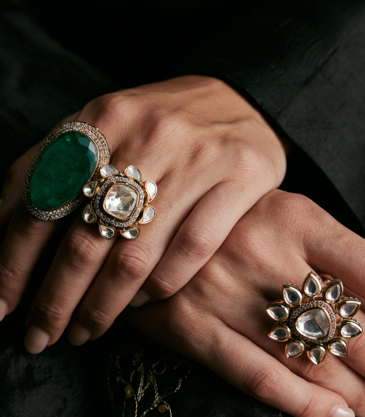 ANMARA GOLD PLATED  POLKI RING