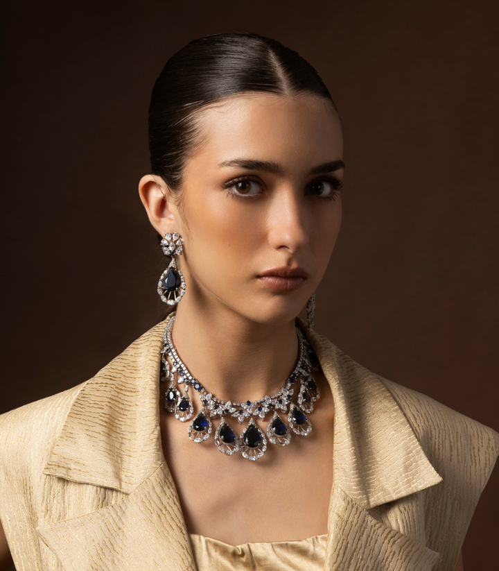 SVARA BLUE ZIRCON NECKLACE SET