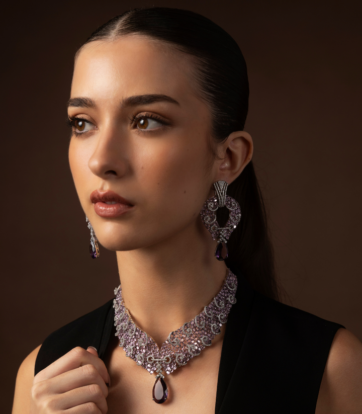 DIANA PURPLE ZIRCON NECKLACE SET