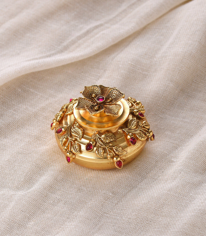 GOLD PLATED KALASH SINDOOR BOX