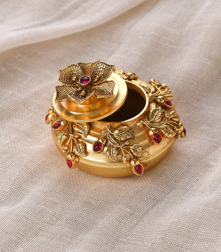 GOLD PLATED KALASH SINDOOR BOX