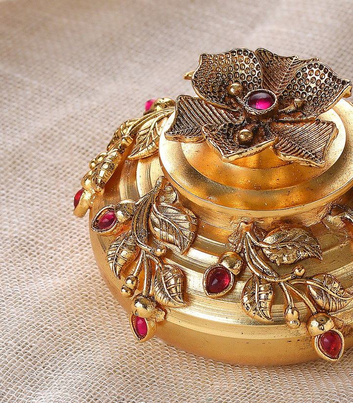 GOLD PLATED KALASH SINDOOR BOX