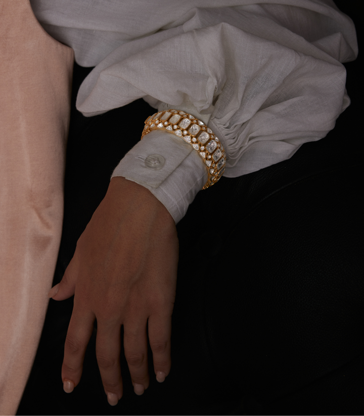 NINA GOLD PLATED MOISSANITE BANGLES