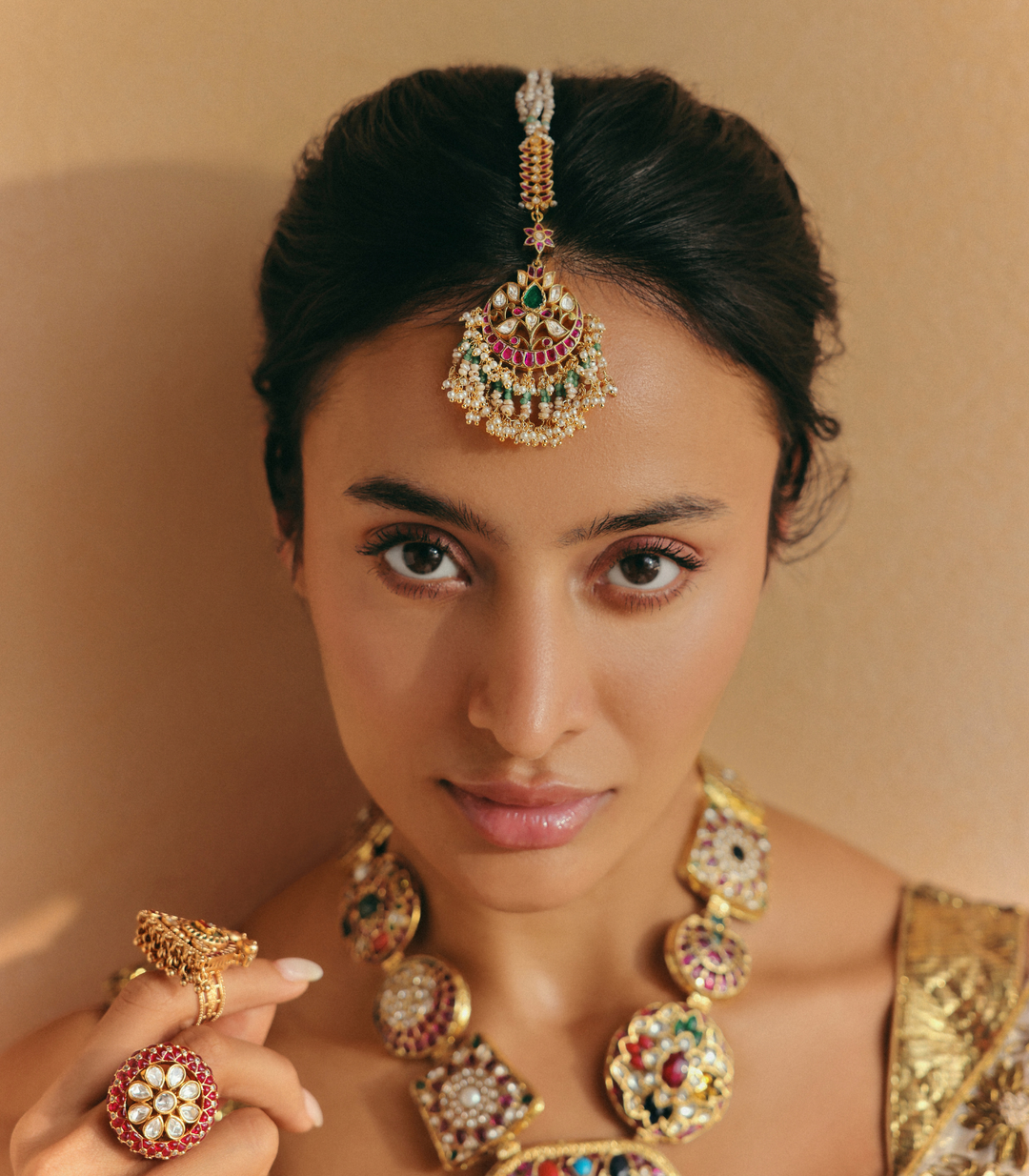 KRITIKA RED & GREEN  MOISSANITE TIKA