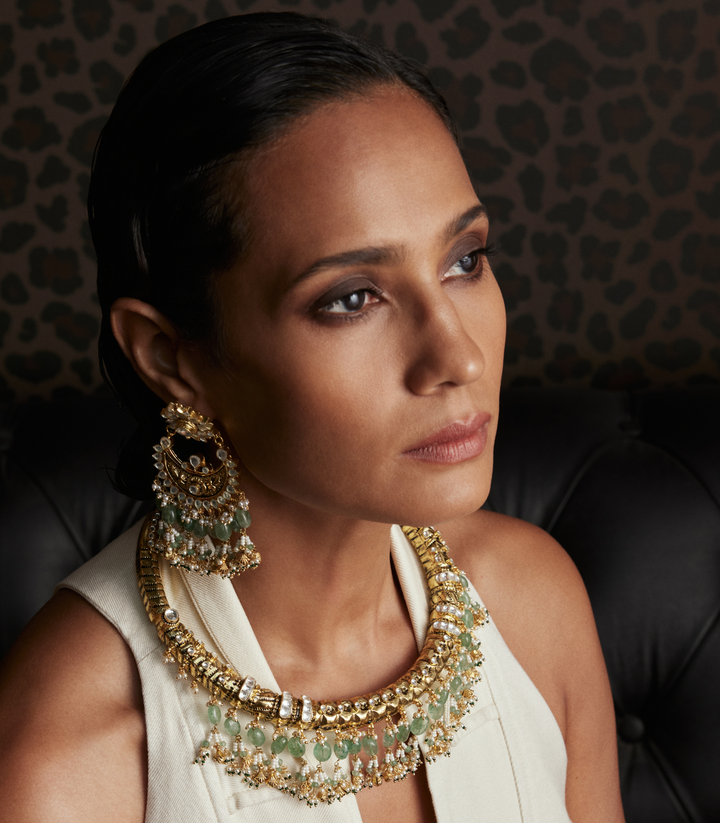 AGASTYA GREEN KUNDAN NECKLACE SET