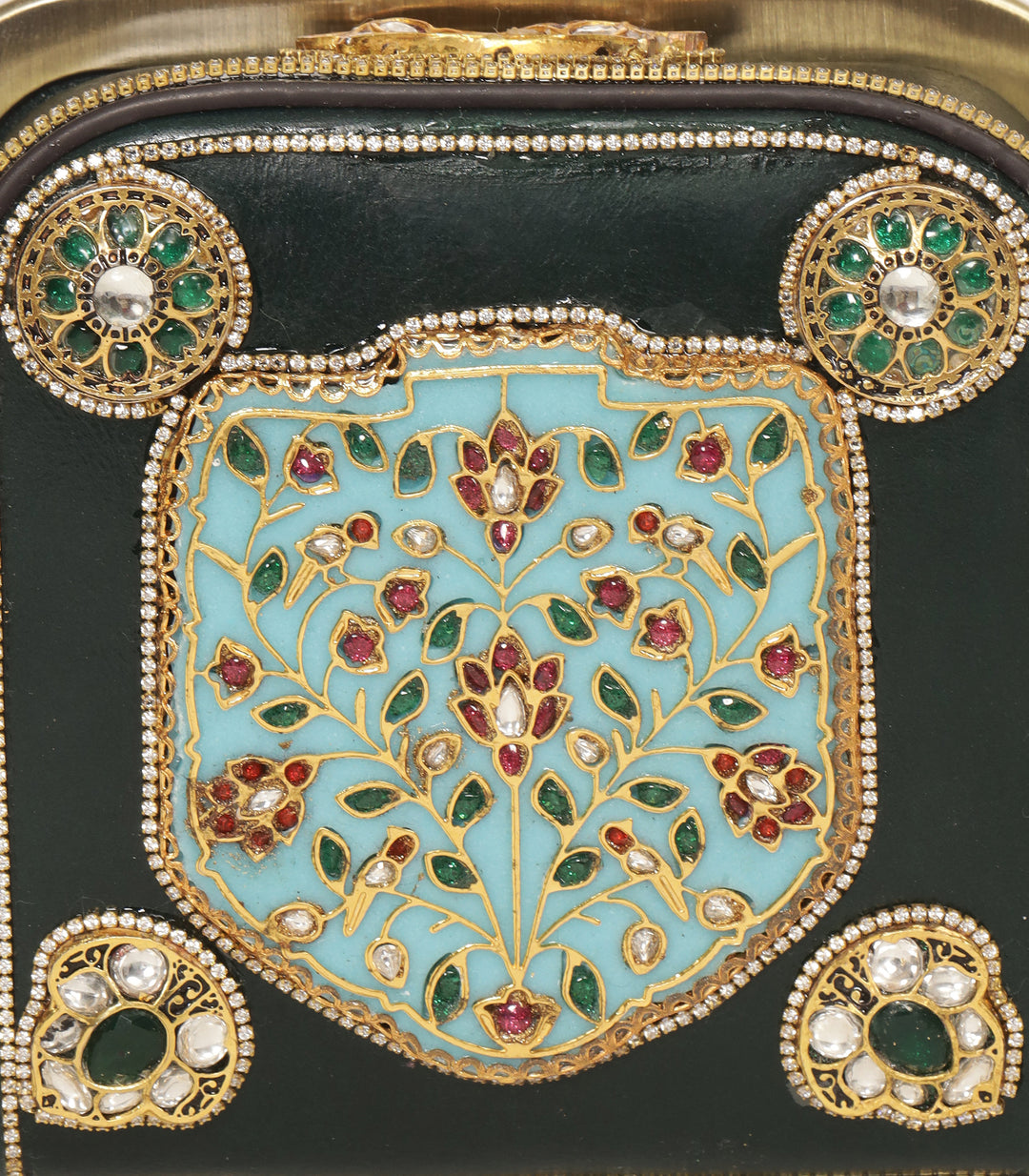MISHIKA GREEN KUNDAN HAND BAG