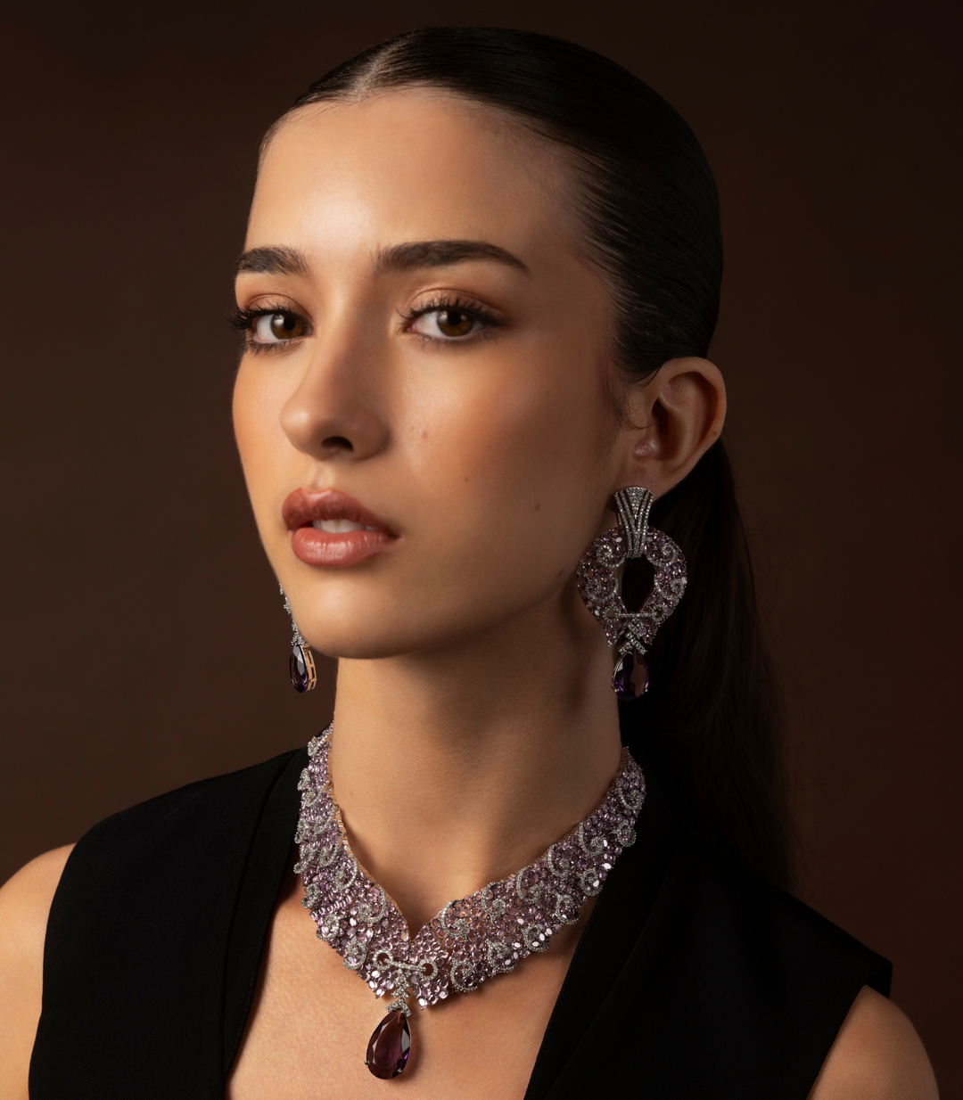 DIANA PURPLE ZIRCON NECKLACE SET
