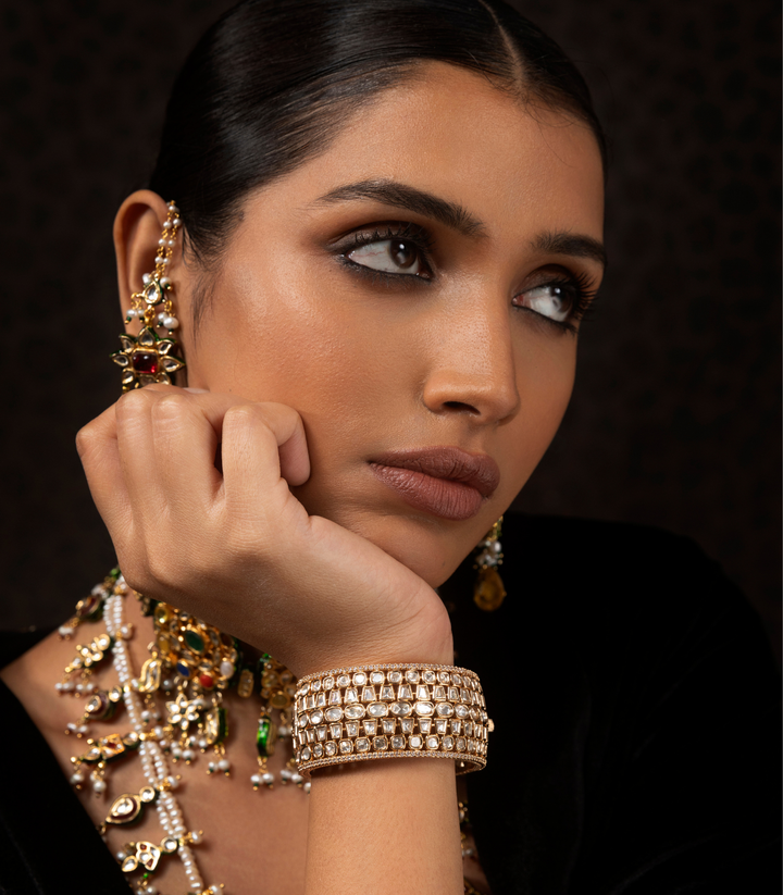 CHANDNI GOLD PLATED BIG SIZE KUNDAN BANGLES